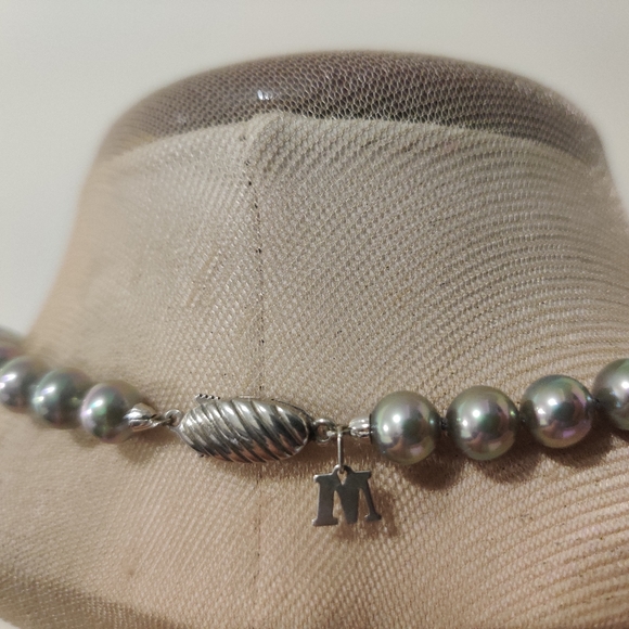 Genuine Majorica Tahitian Pearls Necklace w/Sterling Silver Clasp - Picture 6 of 16